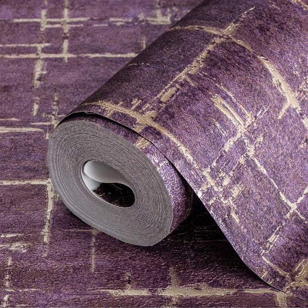 Purple Abstract Metallic Lines Wallpaper, 3D Deep Embosed Silver Gold Rustic Geometric Interior Decor - Adawall Wallpaper - Registered Trade Accounts Only, Wallpaper Wholesale Account - 7813-7 - Adawall Wholesale - Wallpaper Wholesaler