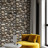 Realistic Embossed Oval Stone Wallpaper, Gray, Tan Farmhouse, Lodge Home Interior Design Wallcovering - Adawall Wallpaper - Registered Trade Accounts Only, Wallpaper Wholesale Account - 23113-3 - Adawall Wholesale - Wallpaper Wholesaler
