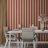 Red Timeless Bold Striped Wallpaper, Flocked Textured Velvet Feeling Thick Lines Wallcovering - Adawall Wallpaper - Registered Trade Accounts Only, Wallpaper Wholesale Account - 3704-9 - Adawall Wholesale - Wallpaper Wholesaler
