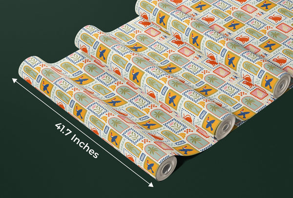 Retro Tropical Summer Wallpaper, Seamless Pattern Mural, Oversized Custom Size Wall Art, Non - Woven, Non - Adhesive, Modern Wall Paper, Removable - Adawall Wallpaper - Registered Trade Accounts Only, Wallpaper Wholesale Account - W77557 - Adawall Wholesale - Wallpaper Wholesaler
