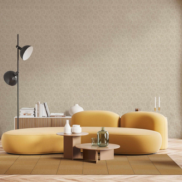 Round Geometric Shapes Deep Embossed Wallpaper, Beige Shiny Surface Textured Wall Accent Decor - Adawall Wallpaper - Registered Trade Accounts Only, Wallpaper Wholesale Account - 23201-3 - Adawall Wholesale - Wallpaper Wholesaler