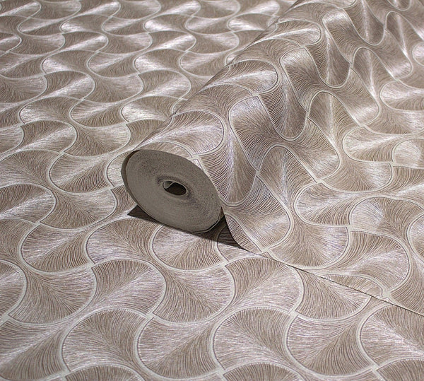 Round Geometric Shapes Deep Embossed Wallpaper, Light Brown Shiny Surface Textured Wall Accent Decor - Adawall Wallpaper - Registered Trade Accounts Only, Wallpaper Wholesale Account - 23201-4 - Adawall Wholesale - Wallpaper Wholesaler