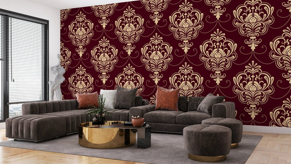 Royal Victorian Damask Wallpaper, Seamless Pattern Mural, Oversized Custom Size Wall Art, Non - Woven, Non - Adhesive, Modern Wall Paper, Removable - Adawall Wallpaper - Registered Trade Accounts Only, Wallpaper Wholesale Account - W78086 - Adawall Wholesale - Wallpaper Wholesaler
