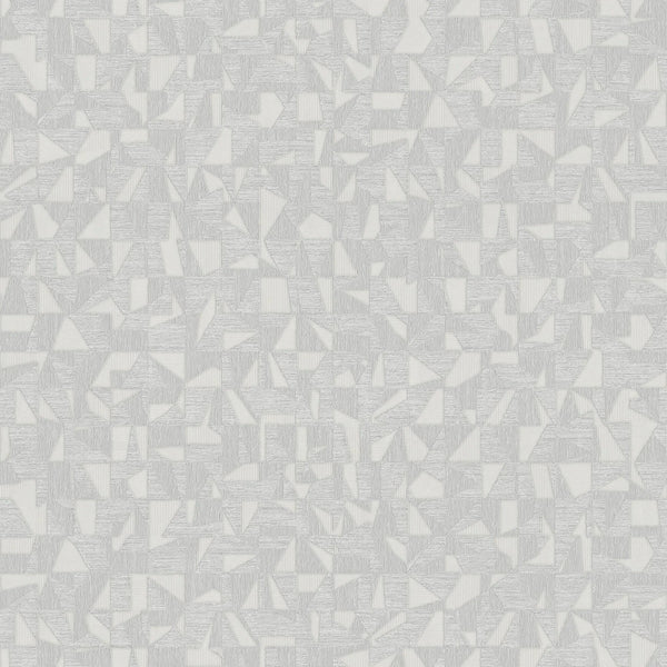 Shimmering Geometric Shapes Wallpaper, Light Gray Deep Embossed Asymmetrical Design Wallcovering - Walloro High End Wallcoverings & More