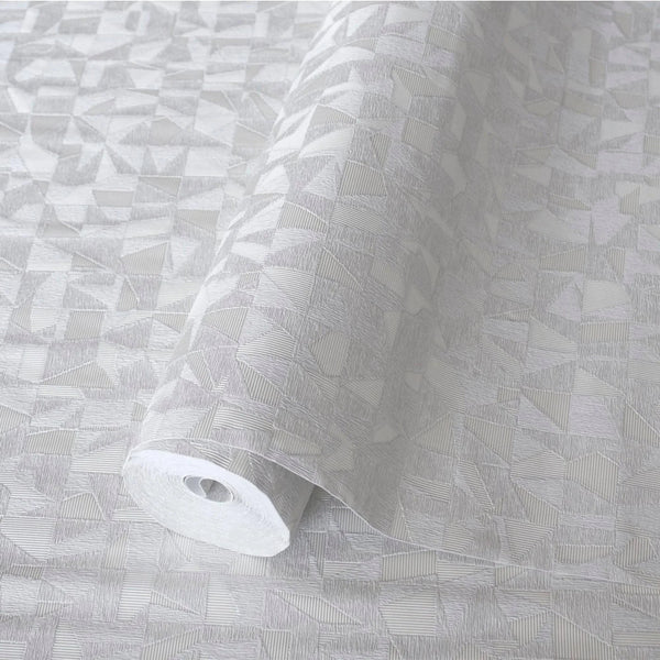 Shimmering Geometric Shapes Wallpaper, Light Gray Deep Embossed Asymmetrical Design Wallcovering - Adawall Wallpaper - Registered Trade Accounts Only, Wallpaper Wholesale Account - 1512-2 - Adawall Wholesale - Wallpaper Wholesaler