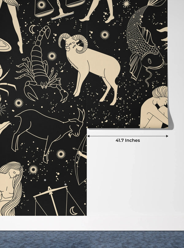 Signs Zodiac Wallpaper, Seamless Pattern Mural, Oversized Custom Size Wall Art, Non - Woven, Non - Adhesive, Modern Wall Paper, Removable - Adawall Wallpaper - Registered Trade Accounts Only, Wallpaper Wholesale Account - W77950 - Adawall Wholesale - Wallpaper Wholesaler