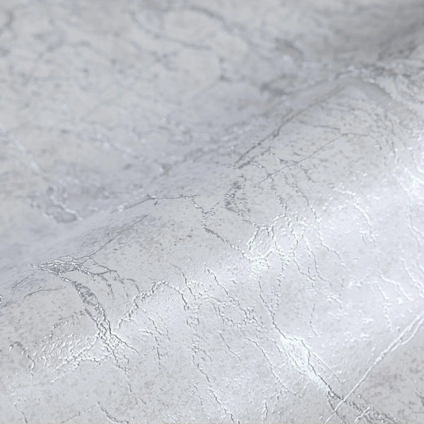 Silver Luxury Leather Look Faux Wallpaper, 3D Embossed textured, Metallic rustic Patterns Decor - Walloro High End Wallcoverings & More