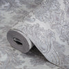 Silver Rich Baroque Damask Wallpaper Deep Embossed Shimmering Vintage Design - Adawall Wallpaper - Registered Trade Accounts Only, Wallpaper Wholesale Account - 7807-2 - Adawall Wholesale - Wallpaper Wholesaler