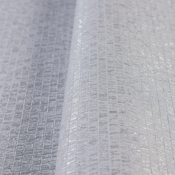 Silver Shiny Metallic Modern Wallpaper, 3D Deep Embossed Abstract Geometric Patterns Wall Paper - Walloro High End Wallcoverings & More
