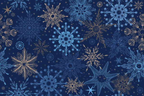 Snowflakes Wallpaper, Seamless Pattern Mural, Oversized Custom Size Wall Art, Non - Woven, Non - Adhesive, Modern Wall Paper, Removable - Adawall Wallpaper - Registered Trade Accounts Only, Wallpaper Wholesale Account - W78028 - Adawall Wholesale - Wallpaper Wholesaler