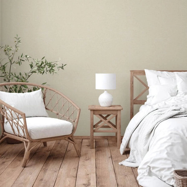 Solid Color Linen Textured Wallpaper, Light Beige Modern Neutral Colors Non-Pasted Wallcovering - Walloro High End Wallcoverings & More