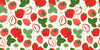 Strawberries, White Background Wallpaper, Seamless Pattern Mural, Oversized Custom Size Wall Art, Non - Woven, Non - Adhesive, Modern Wall Paper, Removable - Adawall Wallpaper - Registered Trade Accounts Only, Wallpaper Wholesale Account - W78044 - Adawall Wholesale - Wallpaper Wholesaler