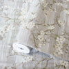 Stylish Floral Wallpaper, White, Silver Embossed Flocked Botanical Blossom Pattern, Bloom Design, Trendy Wall Accent Decoration - Adawall Wallpaper - Registered Trade Accounts Only, Wallpaper Wholesale Account - 1505-1 - Adawall Wholesale - Wallpaper Wholesaler