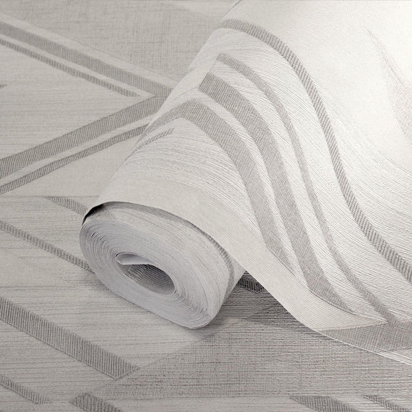 Stylish Herringbone Geometric Wallpaper, Gray, Silver Embossed Large Zigzag Pattern Wallcovering Wall Accent - Adawall Wallpaper - Registered Trade Accounts Only, Wallpaper Wholesale Account - 1205-3 - Adawall Wholesale - Wallpaper Wholesaler