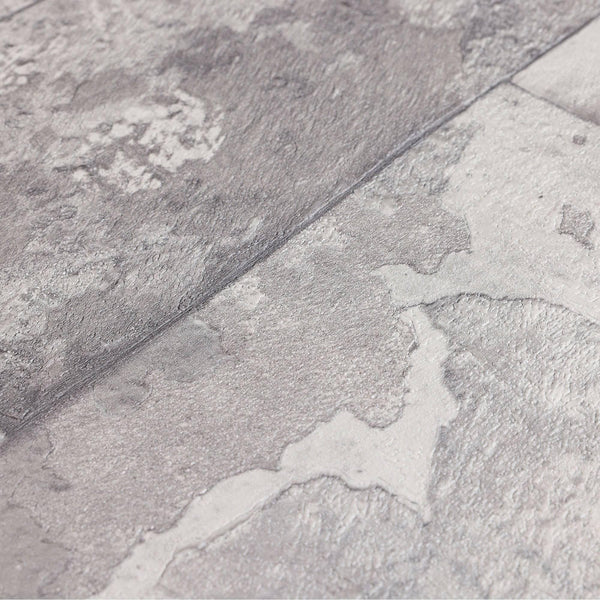 Stylish Rusted Gray Stone Metallic Wallpaper, Realistic 3D Embossed Industrial Wall Decor, Aesthetic Wallcovering - Walloro High End Wallcoverings & More