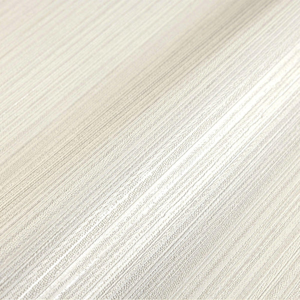 Stylish Thin Stripes Wallpaper, White 3D Deep Embossed Wallcovering for Interior Design Ideas, Modern Striped Large 114 sq ft Roll - Walloro High End Wallcoverings & More