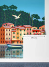 Summer day in Village Wallpaper, Boats, Sea Mural, Oversized Custom Size Wall Art, Non - Woven, Non - Adhesive, Modern Wall Paper, Removable - Adawall Wallpaper - Registered Trade Accounts Only, Wallpaper Wholesale Account - W77769 - Adawall Wholesale - Wallpaper Wholesaler