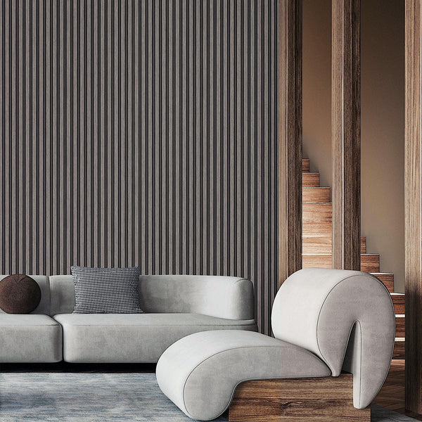 Tan Wood Panel Look Wallpaper, 3D Embossed textured Wooden Pattern Wallcovering, Modern, Stylish - Walloro High End Wallcoverings & More