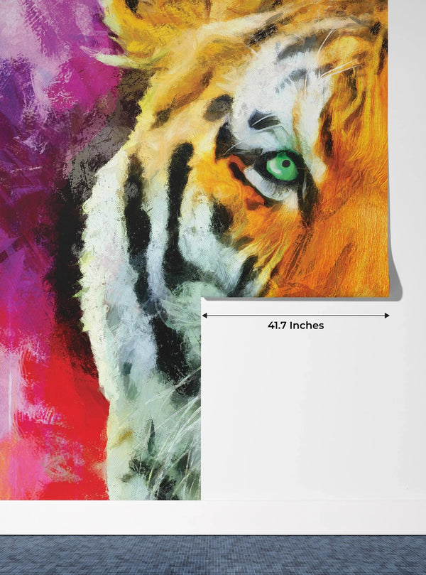 Tiger Wallpaper, Oil Painting Mural, Oversized Custom Size Wall Art, Non - Woven, Non - Adhesive, Modern Wall Paper, Removable - Adawall Wallpaper - Registered Trade Accounts Only, Wallpaper Wholesale Account - W78167 - Adawall Wholesale - Wallpaper Wholesaler