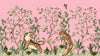 Tigers and Trees Wallpaper, Pink Background Mural, Oversized Custom Size Wall Art, Non - Woven, Non - Adhesive, Modern Wall Paper, Removable - Adawall Wallpaper - Registered Trade Accounts Only, Wallpaper Wholesale Account - W77687 - Adawall Wholesale - Wallpaper Wholesaler