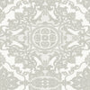 Timeless Design 3D Embossed Damask Wallpaper, White, Silver Luxury Velvet Feeling Wallcovering, Large 114 sq ft Roll - Walloro High End Wallcoverings & More