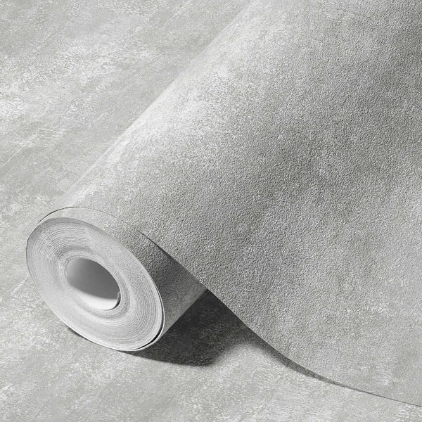 Timeless Distressed Embossed Wallpaper, Light Gray, Neutral Worn Abstract Rustic Pattern Modern Wallcovering for Home and Commercial Use, Rich Textured Wall Accent - Walloro High End Wallcoverings & More