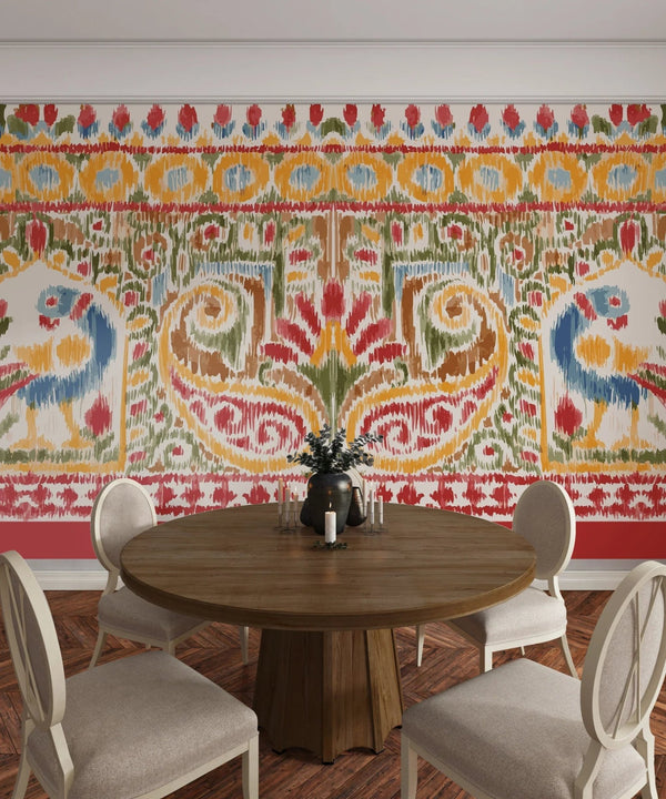 Traditional Ikat Wallpaper, Seamless Pattern Mural, Oversized Custom Size Wall Art, Non - Woven, Non - Adhesive, Modern Wall Paper, Removable - Adawall Wallpaper - Registered Trade Accounts Only, Wallpaper Wholesale Account - W77975 - Adawall Wholesale - Wallpaper Wholesaler