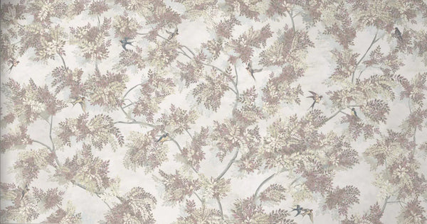 Tree Leaves Wall Mural, Birds Chinoiserie Wallpaper, Yellow Oversized Botanical Custom Size Wall Paper, Non - Woven, Modern Wall Art, Non - Pasted, Removable - Adawall Wallpaper - Registered Trade Accounts Only, Wallpaper Wholesale Account - SE300-3 - Adawall Wholesale - Wallpaper Wholesaler