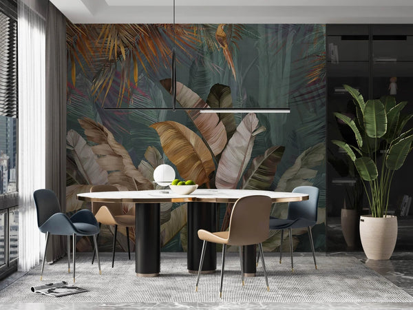 Tree Leaves Wall Mural, Green Extra Large Wallpaper, Custom Size Wall Covering, Non - Woven, Non - Adhesive, Removable, Washable, Modern Stylish - Adawall Wallpaper - Registered Trade Accounts Only, Wallpaper Wholesale Account - FJ316-1 - Adawall Wholesale - Wallpaper Wholesaler