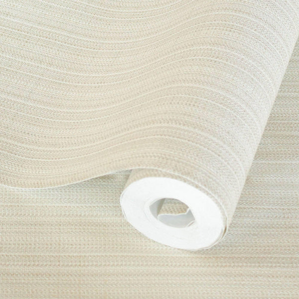 Trendy Thin Striped Textured Wallpaper, Light Beige Modern Minimalist Washable Pinstripe Pattern, Home Wall Interior Decor - Walloro High End Wallcoverings & More