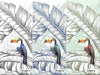Tropical Animals Wallpaper, Black and White Drawing Wall Mural, Custom Size Wall Covering, Non - Woven, Non - Pasted, Removable, Art - Adawall Wallpaper - Registered Trade Accounts Only, Wallpaper Wholesale Account - FJ307-1 - Adawall Wholesale - Wallpaper Wholesaler