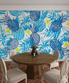 Tropical Design, Blue Wallpaper, Seamless Pattern Mural, Oversized Custom Size Wall Art, Non - Woven, Non - Adhesive, Modern Wall Paper, Removable - Adawall Wallpaper - Registered Trade Accounts Only, Wallpaper Wholesale Account - W77704 - Adawall Wholesale - Wallpaper Wholesaler