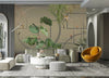 Tropical Jungle Wall Mural, Forest Wallpaper, Green Tree Leaf Bird, Custom Size, Non-Woven, Modern Wall Paper, Non-Pasted, Washable, Removable - Walloro High End Wallcoverings & More