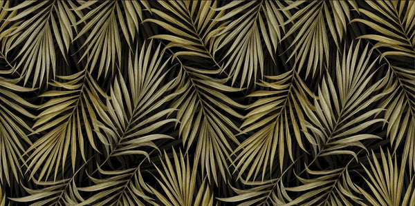 Tropical Luxury Golden Palm Wallpaper, Seamless Pattern Mural, Oversized Custom Size Wall Art, Non - Woven, Non - Adhesive, Modern Wall Paper, Removable - Adawall Wallpaper - Registered Trade Accounts Only, Wallpaper Wholesale Account - W77596 - Adawall Wholesale - Wallpaper Wholesaler
