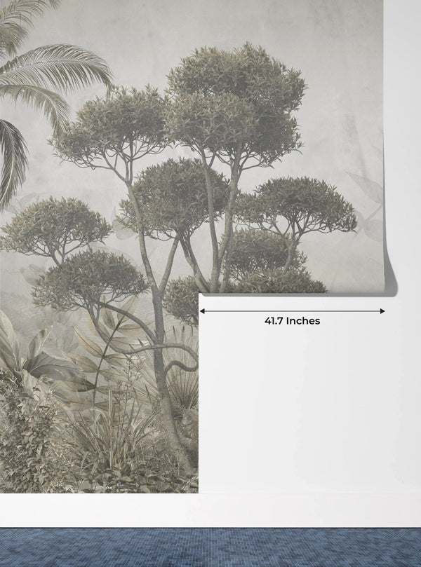 Tropical Trees Wallpaper, Foggy Forest Mural, Oversized Custom Size Wall Art, Non - Woven, Non - Adhesive, Modern Wall Paper, Removable - Adawall Wallpaper - Registered Trade Accounts Only, Wallpaper Wholesale Account - W77988 - Adawall Wholesale - Wallpaper Wholesaler