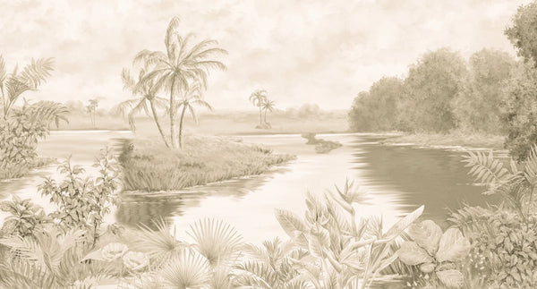 Tropics, Lake Wallpaper, Forest Mural, Oversized Custom Size Wall Art, Non - Woven, Non - Adhesive, Modern Wall Paper, Removable - Adawall Wallpaper - Registered Trade Accounts Only, Wallpaper Wholesale Account - W77994 - Adawall Wholesale - Wallpaper Wholesaler