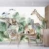 Watercolor Safari Wallpaper, Animals Mural, Oversized Custom Size Wall Art, Non - Woven, Non - Adhesive, Modern Wall Paper, Removable - Adawall Wallpaper - Registered Trade Accounts Only, Wallpaper Wholesale Account - W78091 - Adawall Wholesale - Wallpaper Wholesaler