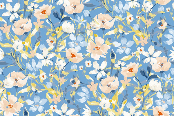 Watercolor Wildflowers Wallpaper, Seamless Pattern Mural, Oversized Custom Size Wall Art, Non - Woven, Non - Adhesive, Modern Wall Paper, Removable - Adawall Wallpaper - Registered Trade Accounts Only, Wallpaper Wholesale Account - W78012 - Adawall Wholesale - Wallpaper Wholesaler