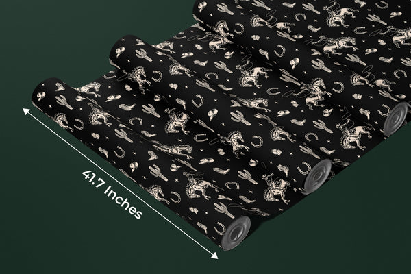 Western Themed Wallpaper, Black and White Seamless Pattern Mural, Oversized Custom Size Wall Art, Non - Woven, Non - Adhesive, Modern Wall Paper, Removable - Adawall Wallpaper - Registered Trade Accounts Only, Wallpaper Wholesale Account - W77546 - Adawall Wholesale - Wallpaper Wholesaler
