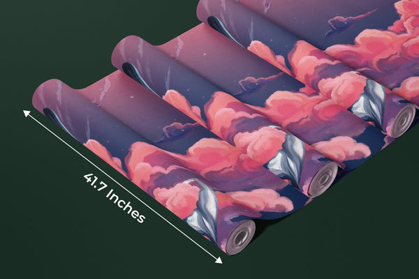 Whales in the Sky Wallpaper, Pink Clouds Mural, Oversized Custom Size Wall Art, Non - Woven, Non - Adhesive, Modern Wall Paper, Removable - Adawall Wallpaper - Registered Trade Accounts Only, Wallpaper Wholesale Account - W77839 - Adawall Wholesale - Wallpaper Wholesaler