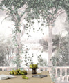 White Arch Wallpaper, Tropical Leaves, Vines Mural, Oversized Custom Size Wall Art, Non - Woven, Non - Adhesive, Modern Wall Paper, Removable - Adawall Wallpaper - Registered Trade Accounts Only, Wallpaper Wholesale Account - W77982 - Adawall Wholesale - Wallpaper Wholesaler