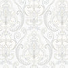 White Elegant Damask 3D Embossed Wallpaper, Textured Luxury Wallpaper - Walloro High End Wallcoverings & More