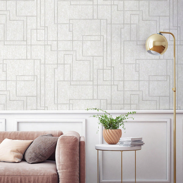 White Modern Lines Geometric Wallpaper, Contemporary 3D Embossed Wallcovering, Abstract Bold - Adawall Wallpaper - Registered Trade Accounts Only, Wallpaper Wholesale Account - 1202-1 - Adawall Wholesale - Wallpaper Wholesaler