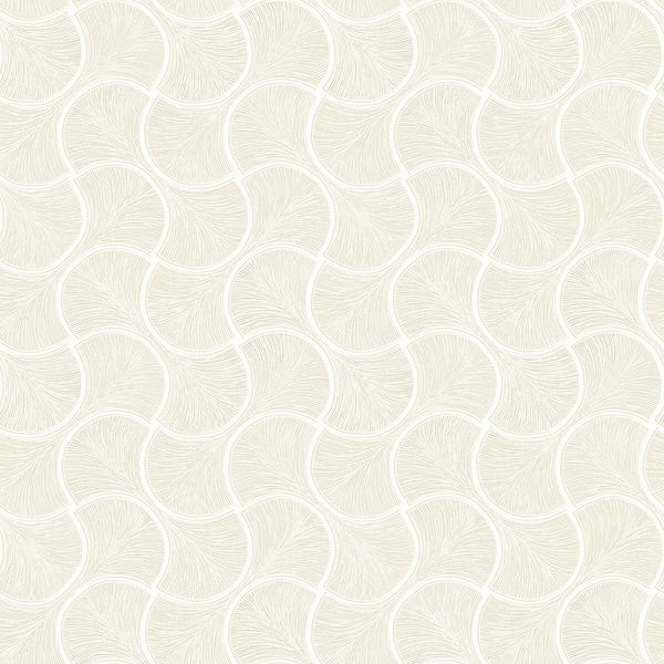 White Round Geometric Shapes Deep Embossed Wallpaper, Shiny Surface Textured Wall Accent Decor - Walloro High End Wallcoverings & More