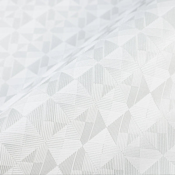 White Solid Color Square Pattern Geometric Wallpaper, 3D Embossed Glossy Sleek Checkered Wall Paper - Walloro High End Wallcoverings & More