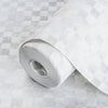 White Solid Color Square Pattern Geometric Wallpaper, 3D Embossed Glossy Sleek Checkered Wall Paper - Adawall Wallpaper - Registered Trade Accounts Only, Wallpaper Wholesale Account - 1103-1 - Adawall Wholesale - Wallpaper Wholesaler