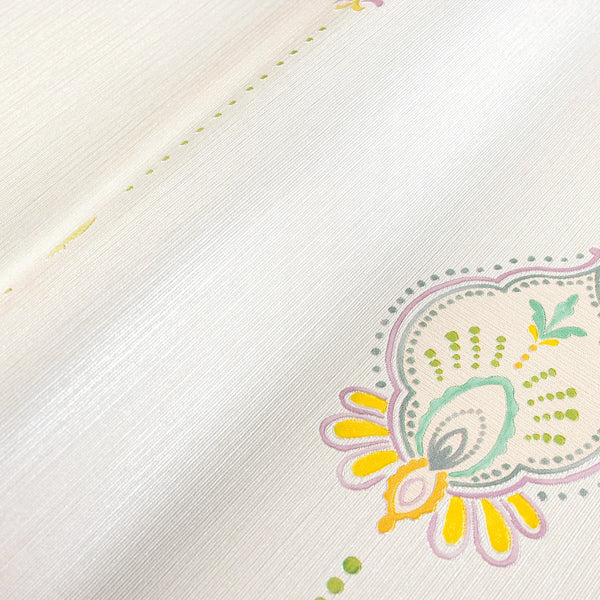 White Stylish Embossed Textured Wallpaper, Modern Vivd Multicolor Ikat Stripeed Wallcovering - Walloro High End Wallcoverings & More