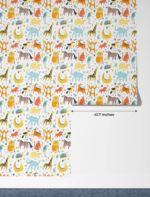 Wild African Animals Wallpaper, Seamless Pattern Mural, Oversized Custom Size Wall Art, Non - Woven, Non - Adhesive, Modern Wall Paper, Removable - Adawall Wallpaper - Registered Trade Accounts Only, Wallpaper Wholesale Account - W77540 - Adawall Wholesale - Wallpaper Wholesaler