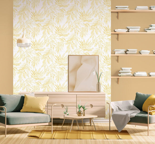 Yellow Embossed Wallpaper, Textured Wallpaper,Natural Wallpaper, Modern & Minimalist Wall Covering,Modern Look Neutral Colors Glittering Wallcovering - Adawall Wallpaper - Registered Trade Accounts Only, Wallpaper Wholesale Account - 24204-4 - Adawall Wholesale - Wallpaper Wholesaler